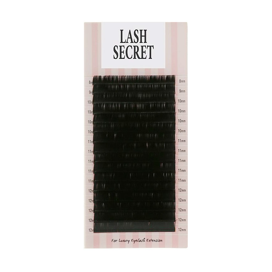 Накладні вії Lash Secret чорні, 16 ліній (mix, 0.07, C, 8-12)