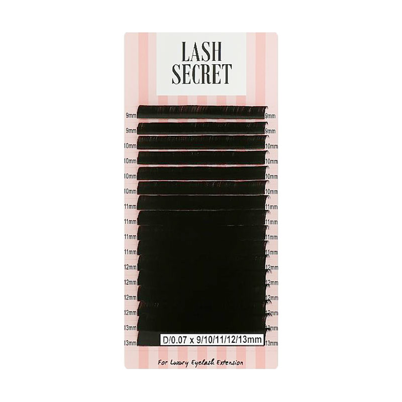 Накладні вії Lash Secret чорні, 16 ліній (mix, 0.07, D, 9-13)