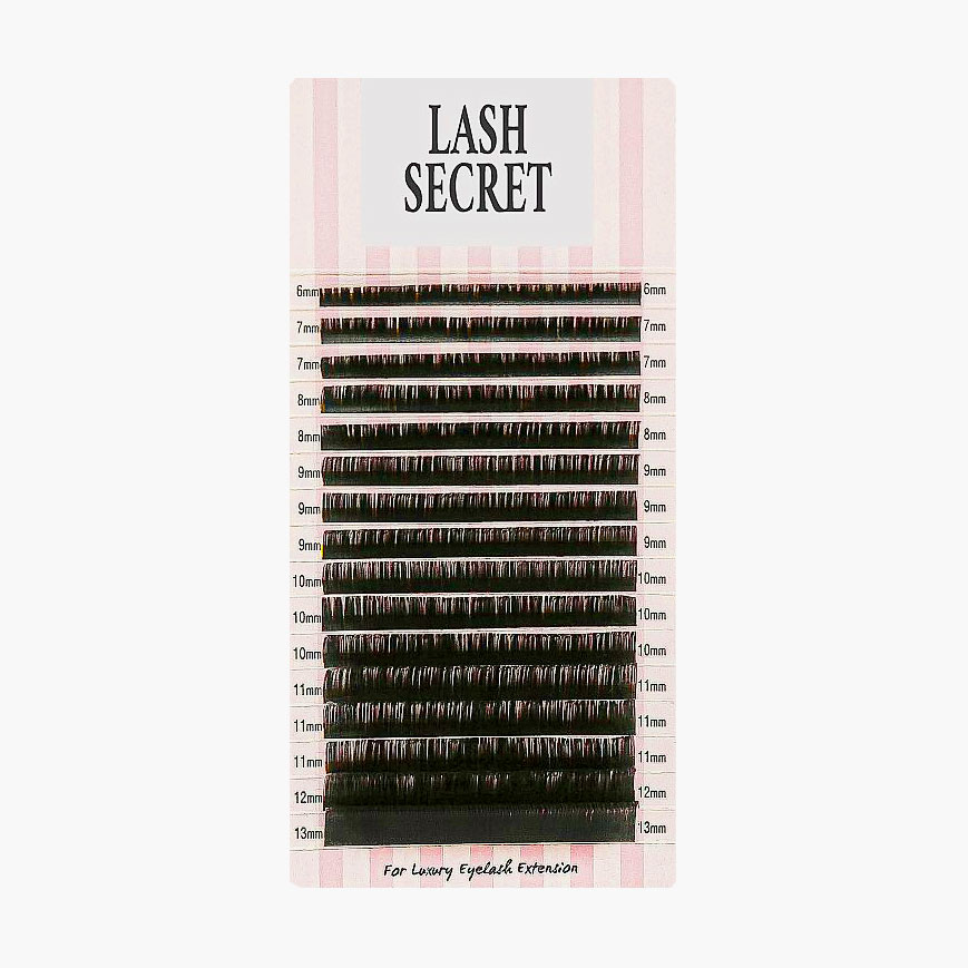 Накладні вії Lash Secret чорні, 16 ліній (mix, 0.1, C, 6-13)
