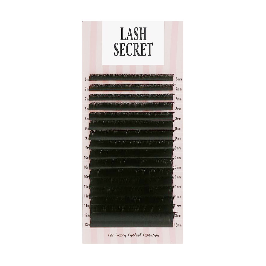 Накладні вії Lash Secret чорні, 16 ліній (mix, 0.1, D, 6-13)