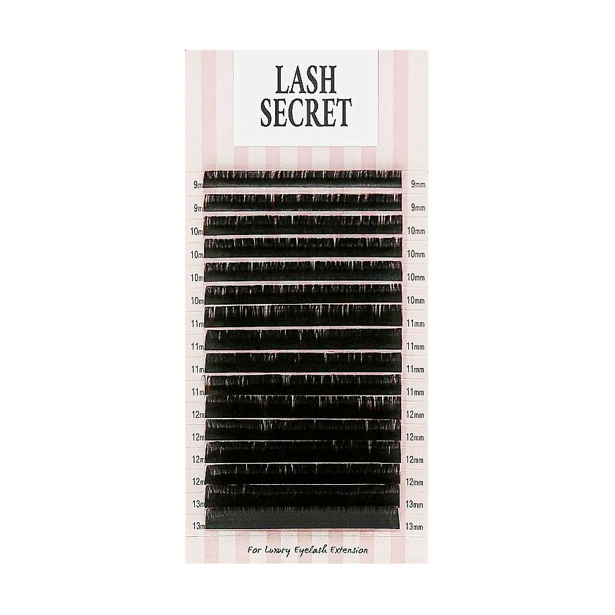 Накладні вії Lash Secret чорні, 16 ліній (mix, 0.1, D, 9-13)